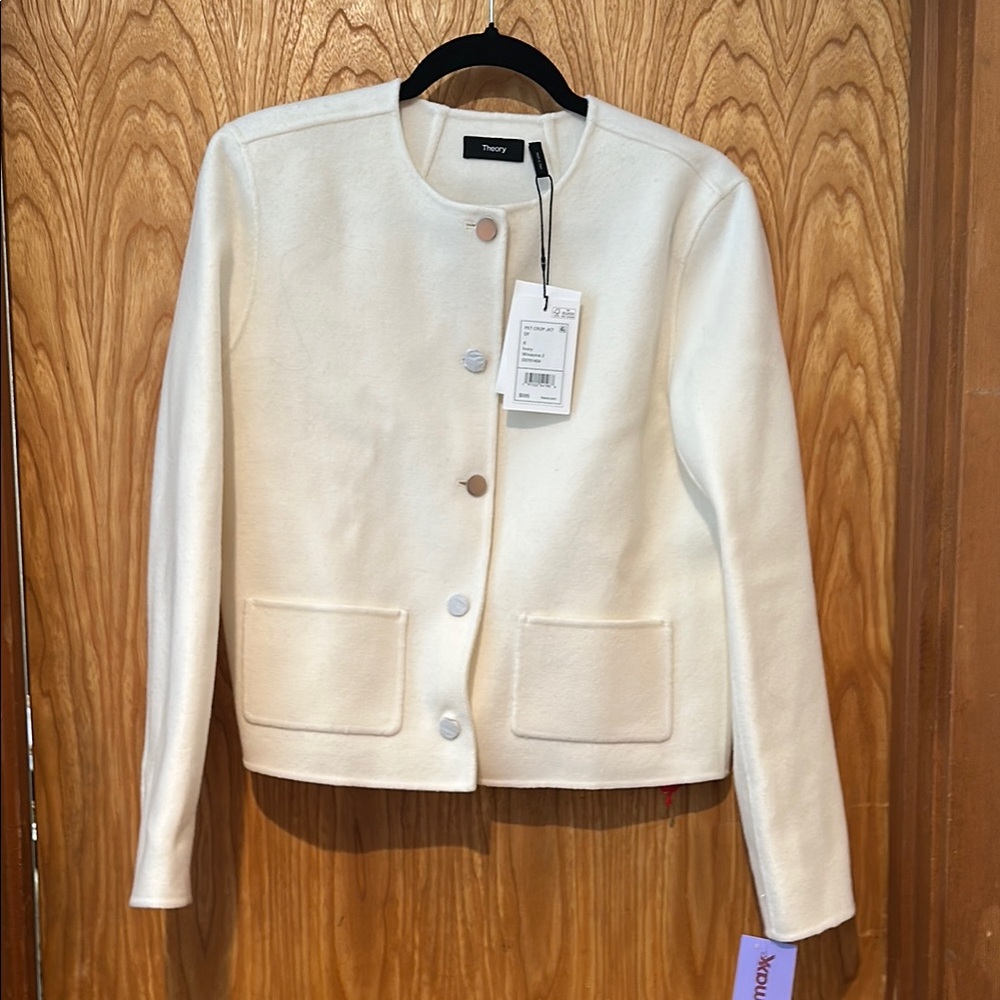 Theory White Button-Up Jacket